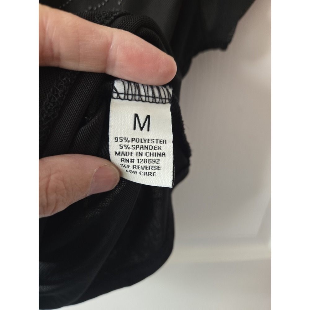 Madden Girl Women's Black Sheer Bows Short Sleeve Medium - Picture 3 of 3